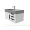 Castello Usa Amazon 36" Wall Mounted  White Vanity With Gray Top And Black Handles CB-MC-36W-BL-2056L-GR - alternate 5
